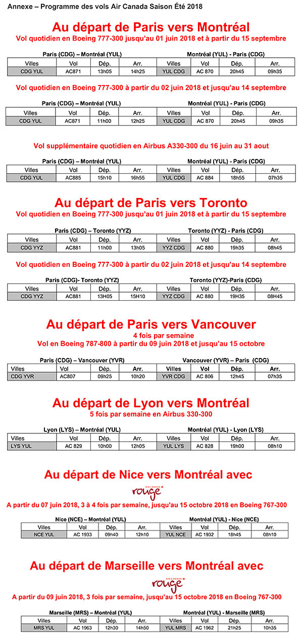 Air Canada : demandez le programme estival en France 1 Air Journal