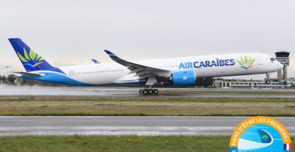 Le premier des trois Airbus A350-1000 de la compagnie aérienne Air Caraïbes a effectué jeudi son premier vol en livrée complè