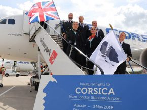 La compagnie aérienne Air Corsica a inauguré ses premiers vols vers Londres au départ d’Ajaccio et Bastia, une troisième rou