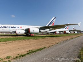 L’antépénultième Airbus A380 de la compagnie aérienne Air France a quitté Paris pour Tarbes où il sera stocké avec d’au