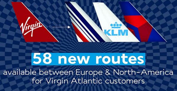 La compagnie aérienne Air France propose désormais 13 routes vers les Etats-Unis via le Royaume Uni, opérées par Virgin Atlant