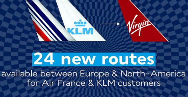 Les compagnies aériennes Air France, KLM Royal Dutch Airlines et Virgin Atlantic ont lancé leur premier accord de partage de cod