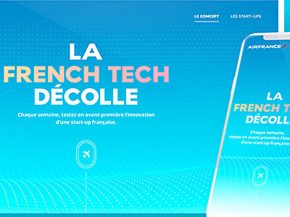 La compagnie aérienne Air France met à disposition de ses voyageurs les produits et services innovants de 10 start-up française