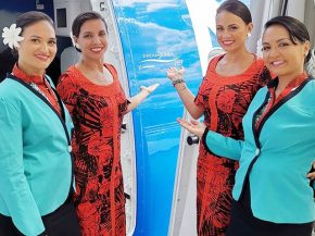 La compagnie aérienne Air Tahiti Nui a présenté hier les nouveaux uniformes de son personnel navigant commercial, profitant de 