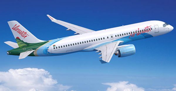 La compagnie aérienne Air Vanuatu peut enfin admirer sa livrée sur le premier des quatre Airbus A220 commandés, un A220-300 don