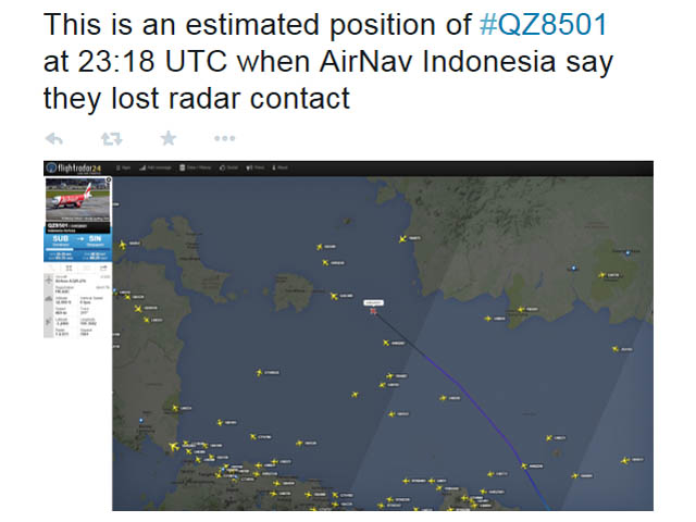 air-journal_AirAsia QZ8501 trafic@Flightradar