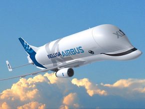 En vue de son premier vol inaugural, le premier BelugaXL d Airbus est maintenant dans une phase conséquente de tests au sol,&nbsp