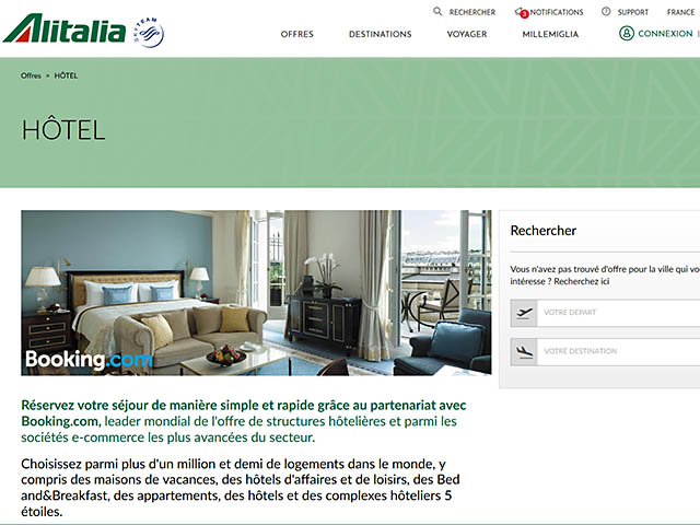 Alitalia signe avec les hôtels de Booking.com 1 Air Journal