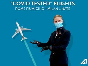 La compagnie aérienne Alitalia a prolongé son offre de vols   sans Covid » entre Rome et Milan jusqu’au début du 