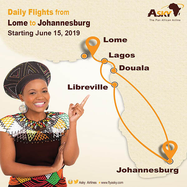 Togo : ASKY Airlines s’envole vers Johannesburg 4 Air Journal
