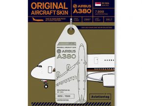 La   peau » du premier Airbus A380 démantelé a été recyclée entre autres en étiquette de bagage nommée Aviation