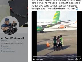 Une femme arrivée en retard pour son vol a tenté de rattraper l’avion à la course sur le tarmac d’un aéroport indonésien.