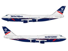 Après un 747 BOAC et un A319 BEA, la compagnie aérienne British Airways a choisi la livrée Landor utilisée entre 1984 et 1997 