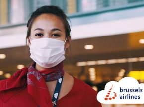 
La compagnie aérienne Brussels Airlines lève à partir d’aujourd’hui l’obligation du port du masque faite aux passagers e