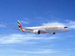 
Emirates Airline a dévoilé lundi les premières destinations où volera son nouvel Airbus A350-900.
Airbus livrera 10 gros-port
