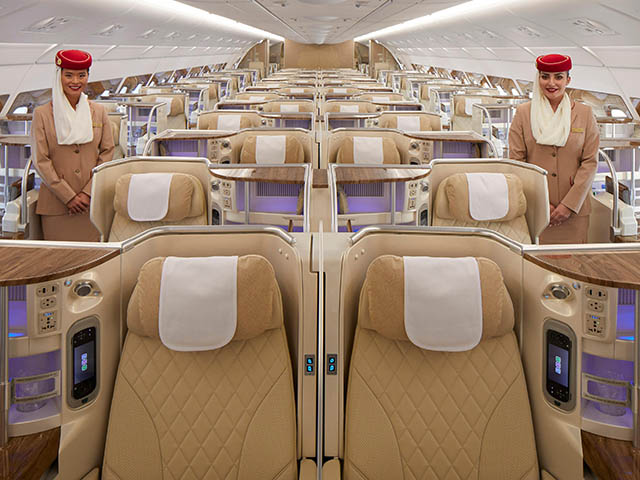 Emirates Airlines dévoile la classe Premium de ses Airbus A380 (photos, vidéo) 73 Air Journal