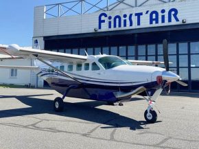 
La compagnie aérienne Finistair a mis en service à l’aérodrome d’Ouessant un deuxième avion, un Cessna Grand Cravan qui s