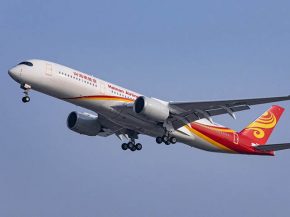 La compagnie aérienne Hainan Airlines a mis en service son premier Airbus A350-900 entre Pékin et Shanghai, mais reste silencieu