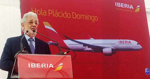 Placido Domingo baptise le premier A350 d’Iberia 1 Air Journal