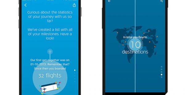 La compagnie aérienne KLM Royal Dutch Airlines a ajouté la fonctionnalité Milestones à la dernière version de son application