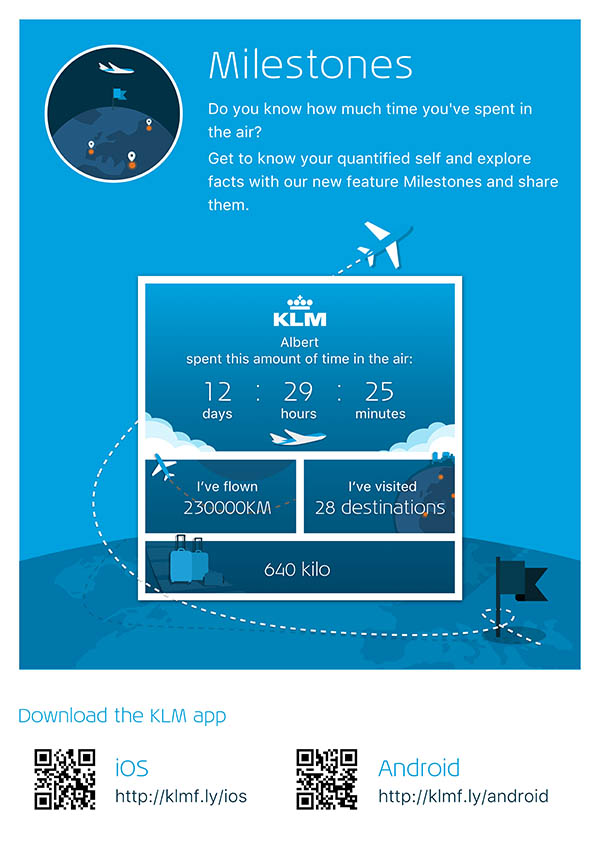 KLM : l’appli gagne Milestones 1 Air Journal