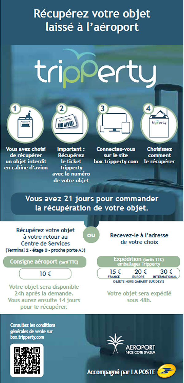 Aéroport de Nice : une consigne pour les objets interdits en cabine 115 Air Journal