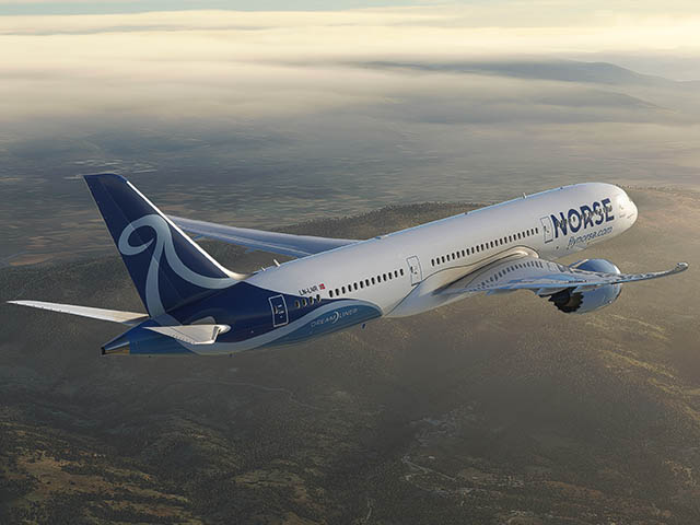 AeroClix Modèle Avion Norse Atlantic Boeing 787-9 LN-FND 1/200 – 31,5 Cm Avec Support D'Affichage