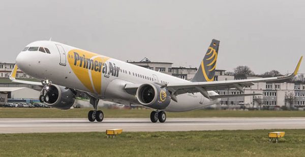 La compagnie aérienne low cost Primera Air a pris possession lundi de son premier Airbus A321neo, sur les huit attendus dont troi