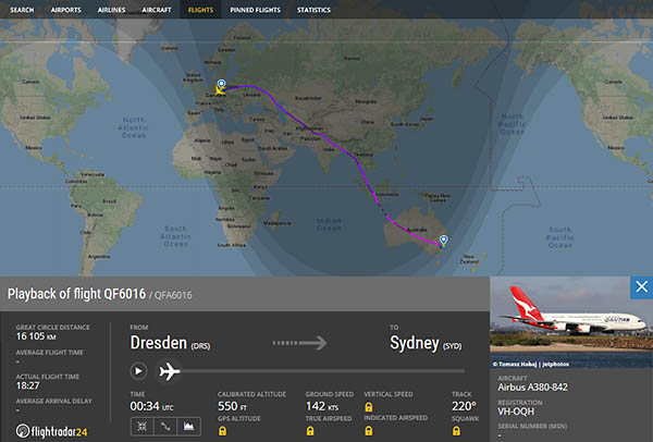 18h27 heures en A380 pour Qantas 1 Air Journal