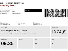 La compagnie aérienne Swiss International Air Lines a ouvert Flugzug, une navette ferroviaire entre Lugano et l’aéroport de Zu