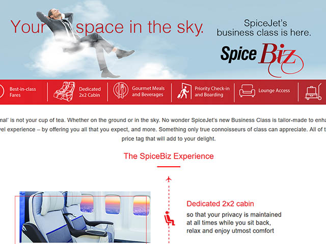 Inde : la low cost SpiceJet lance une classe Affaires 1 Air Journal