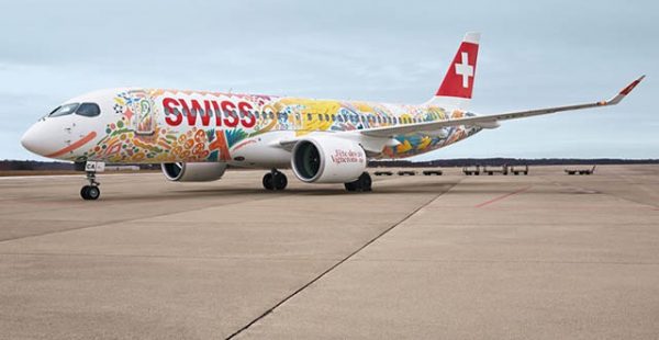 La compagnie aérienne Swiss International Air Lines a présenté vendredi à Genève un des ses Airbus A220-300, qu’elle appell