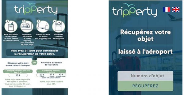 L’Aéroport de Strasbourg et La Poste proposent Tripperty, un service de garde d’objets prohibés en cabine qui pourront être