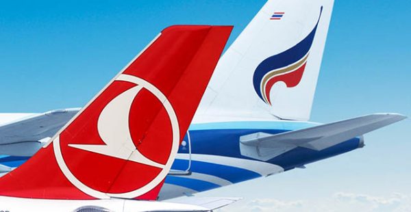 Les compagnies aériennes Turkish Airlines et Bangkok Airways ont signé un accord de partage de codes, portant sur 18 routes en T