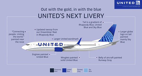 United Airlines : pas d’or dans la nouvelle livrée (photos) 35 Air Journal