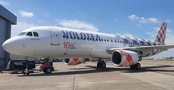 
La compagnie aérienne low cost Volotea a dévoilé une livrée spéciale pour célébrer son 10eme anniversaire, l’Airbus A320