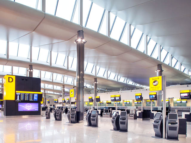 Heathrow,Terminal 2A, close to completion, check-in hall, 23 December 2013.