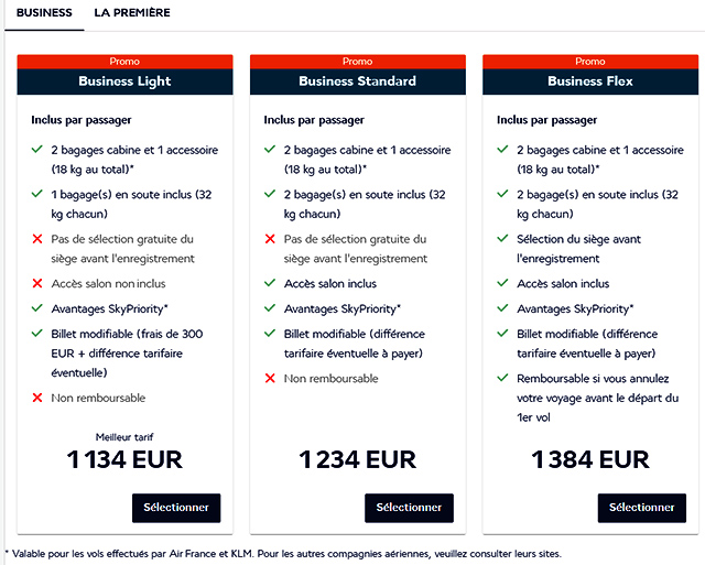 Une classe Affaires sans fioriture chez Air France et KLM 100 Air Journal