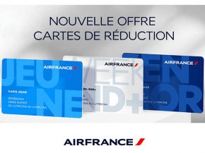 
La compagnie aérienne Air France améliore son offre sur ses produits cartes : la carte Jeune pour les 12-24 ans, la carte Senio