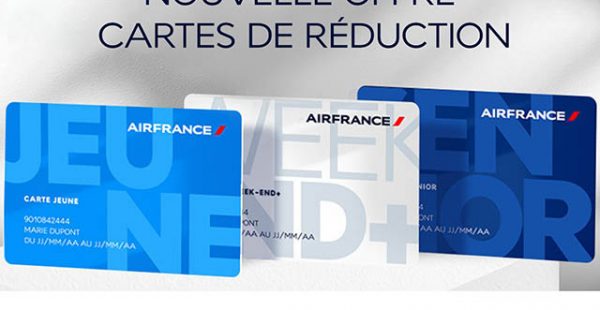 
La compagnie aérienne Air France améliore son offre sur ses produits cartes : la carte Jeune pour les 12-24 ans, la carte Senio