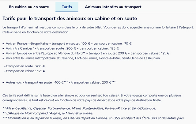 Transport d’animaux : Air France augmente ses prix 1 Air Journal
