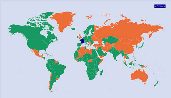 Carte Covid française : 23 pays de plus passent au vert 1 Air Journal