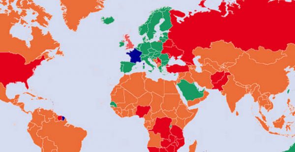 
Le gouvernement français a revu à la hausse le nombre de pays classés   rouge » sur la base des indicateurs sanitaires liés