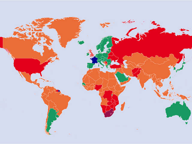 Carte Covid française : USA, RDC et Tanzanie passent en rouge 5 Air Journal