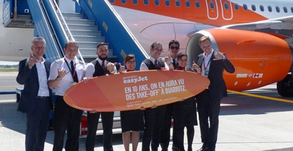 La compagnie aérienne low cost easyJet a inauguré hier sa nouvelle liaison estivale entre Biarritz et Nice, sa septième en atte
