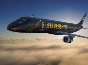 
Embraer a signé sa première commande ferme avec un client anonyme pour son programme de conversion fret d’E-Jets P2F, avec de