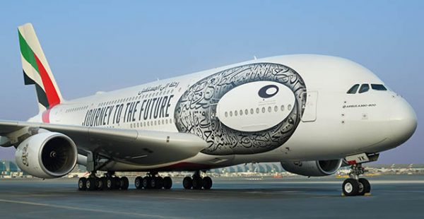
La compagnie aérienne Emirates Airlines a dévoilé sur un de ses Airbus A380 une livrée spéciale dédiée au nouveau Musée d