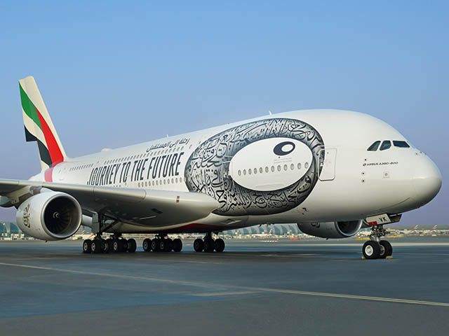 Emirates : A380 en livrée Musée et carte d’embarquement à surprise 