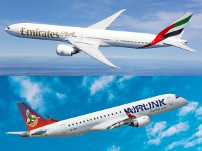
La compagnie aérienne Emirates Airlines a signé un accord de partage de codes unilatéral avec Airlink, lui permettant de renfo