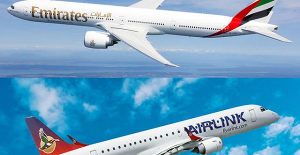 
La compagnie aérienne Emirates Airlines a signé un accord de partage de codes unilatéral avec Airlink, lui permettant de renfo